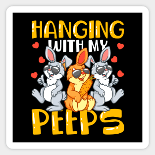 Hanging with My Peeps Cute Bunny Easter Day Sticker